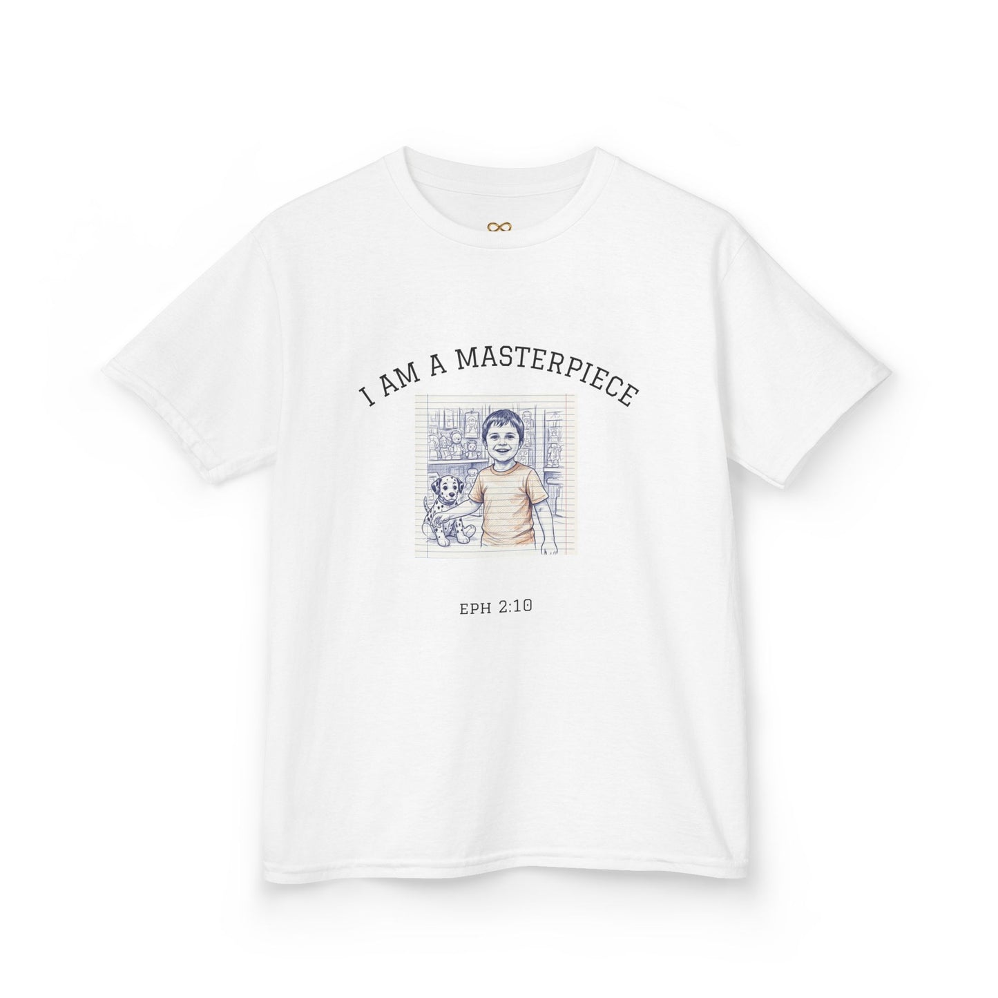 Kids 'I Am A Masterpiece' Cotton Tee, Fun Gift for Children, Birthday Party Shirt, Family Photos, Play Dates, Encouragement Apparel