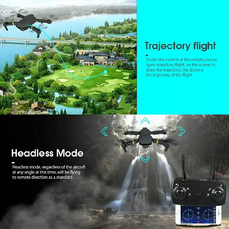4K HD Dual Camera RC FPV WiFi Portable Wide Angle Foldable Quadcopter