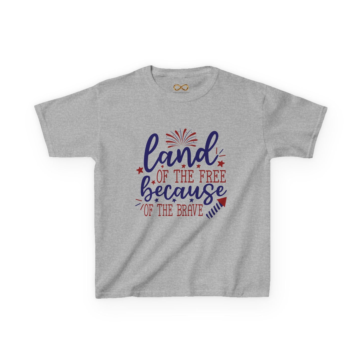 Kids Tee - "Land of the Free Because of the Brave" Patriotic 4th of July T-Shirt