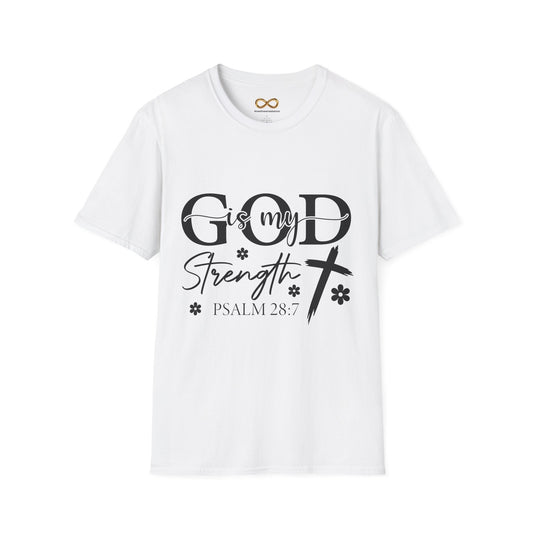 God Is My Strength Psalm 28:7 Christian T-Shirt — Faith Cross Tee