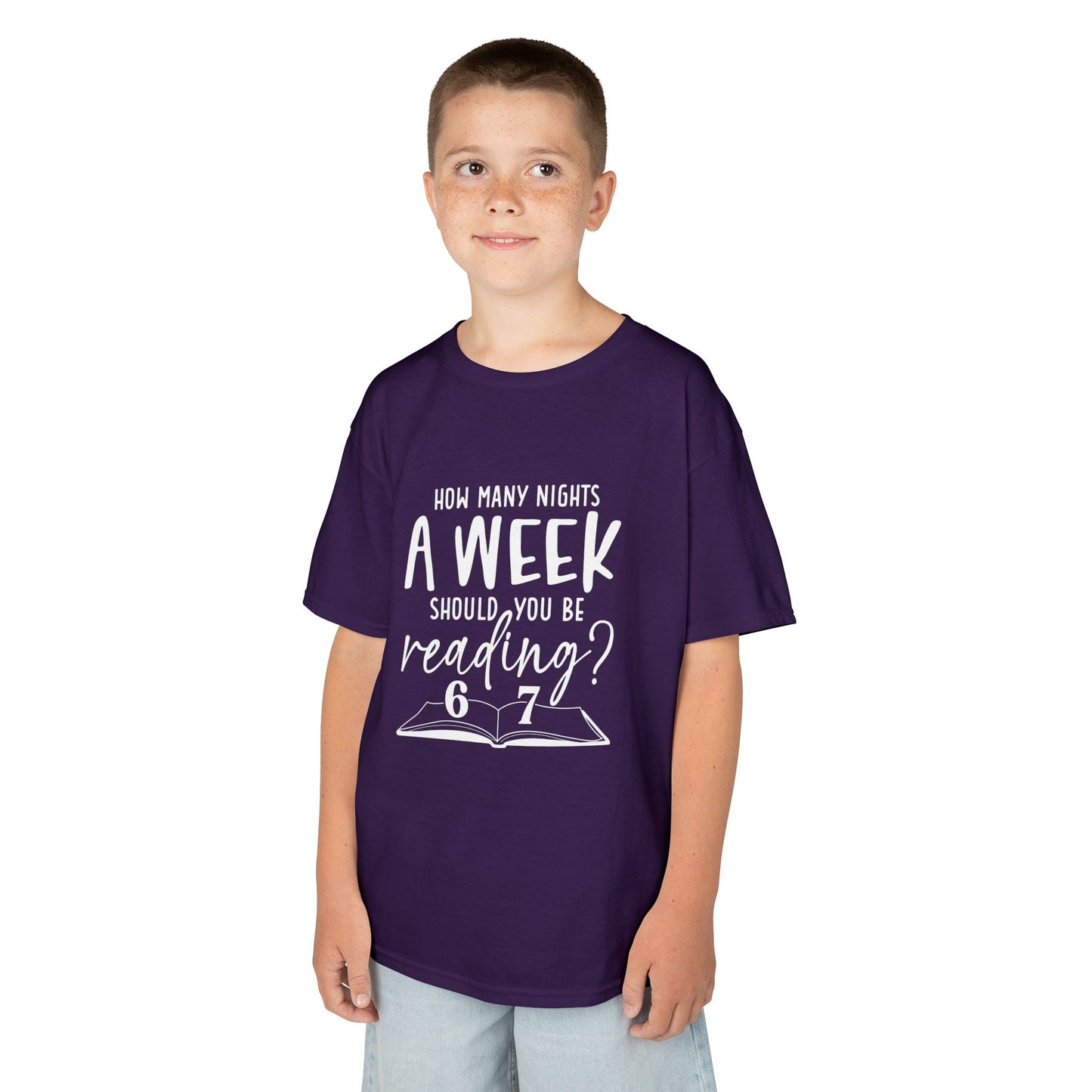 Kids Tee — “How Many Nights a Week Should You Be Reading? 6 or 7”