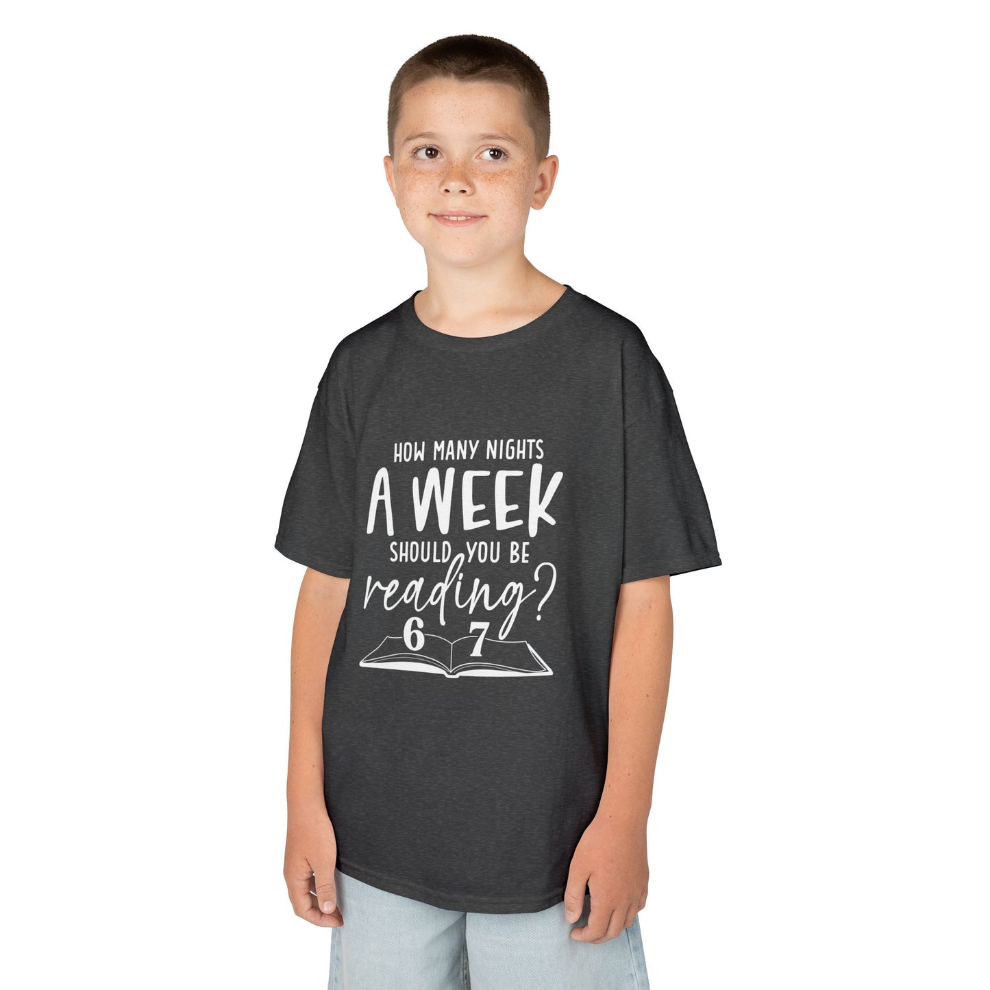 Kids Tee — “How Many Nights a Week Should You Be Reading? 6 or 7”