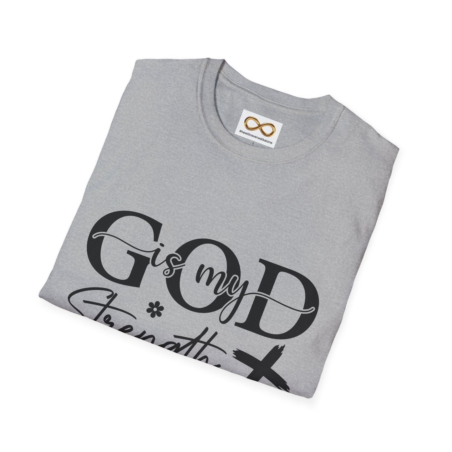 God Is My Strength Psalm 28:7 Christian T-Shirt — Faith Cross Tee