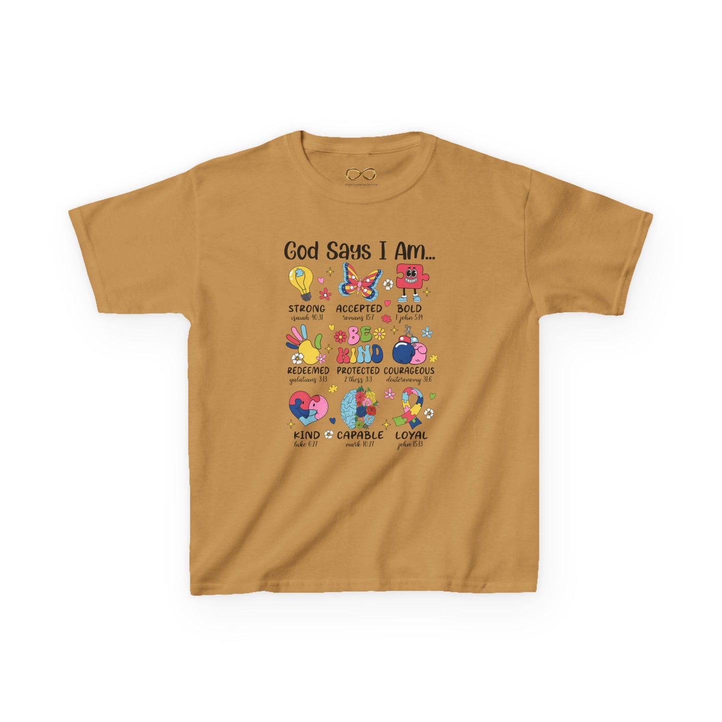Kids Tee — “God Says I Am” Inspirational Christian Kids T‑Shirt