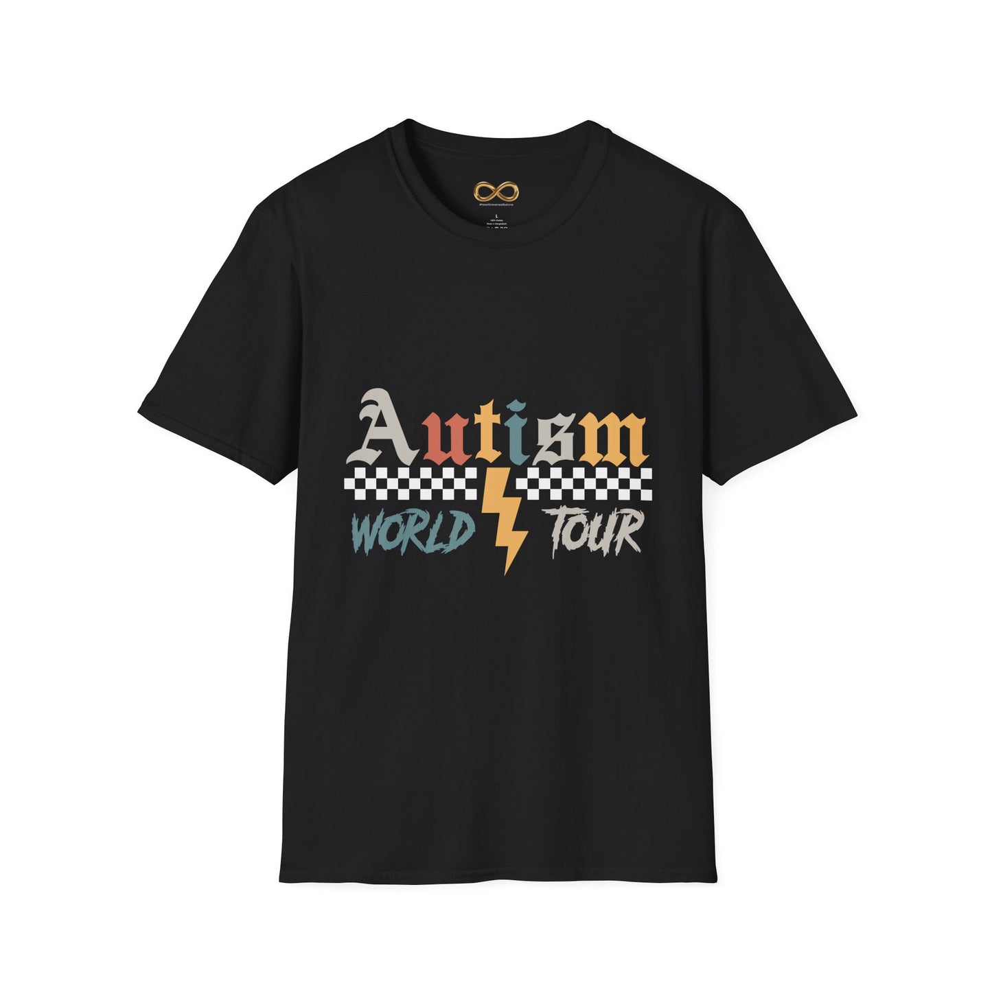 Adult Autism Awareness T-Shirt — "World Tour" Design