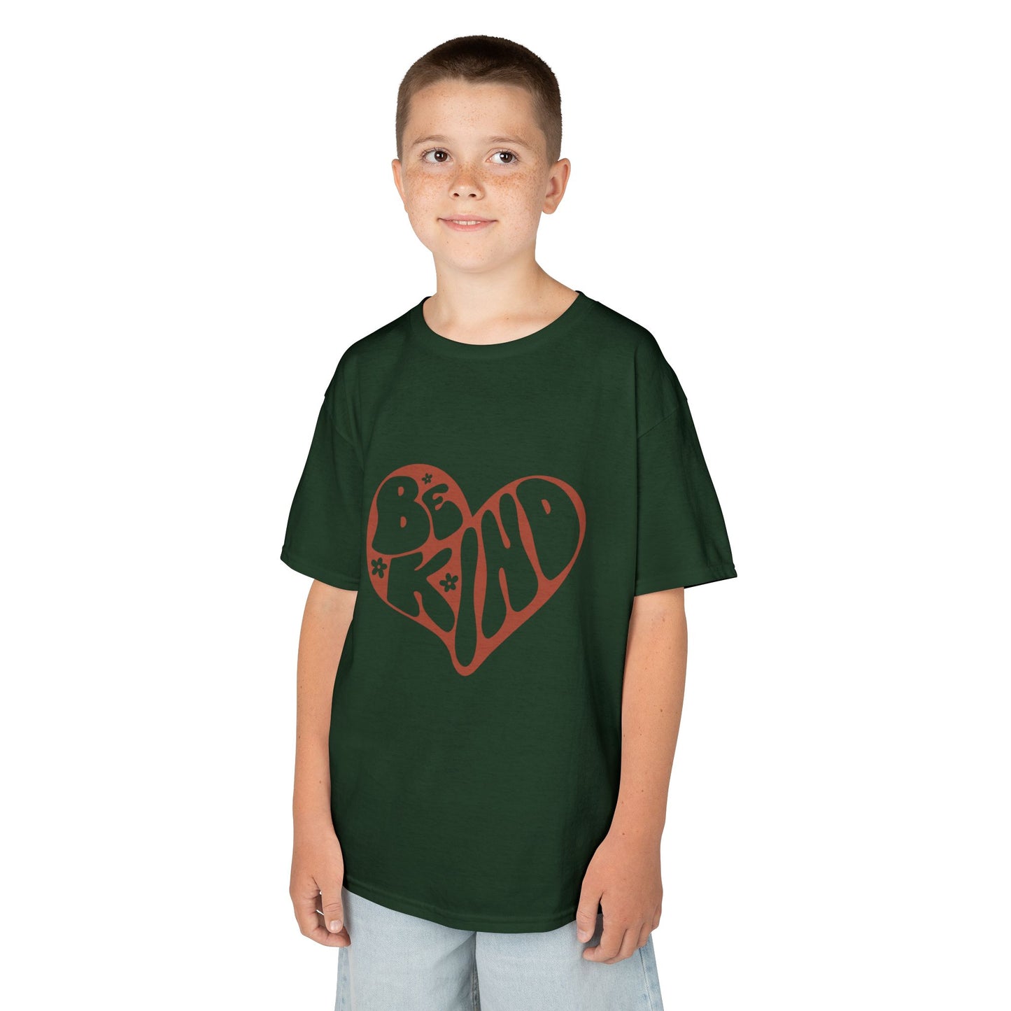 Be Kind Heart Kids Tee — Positive Message Youth T-Shirt