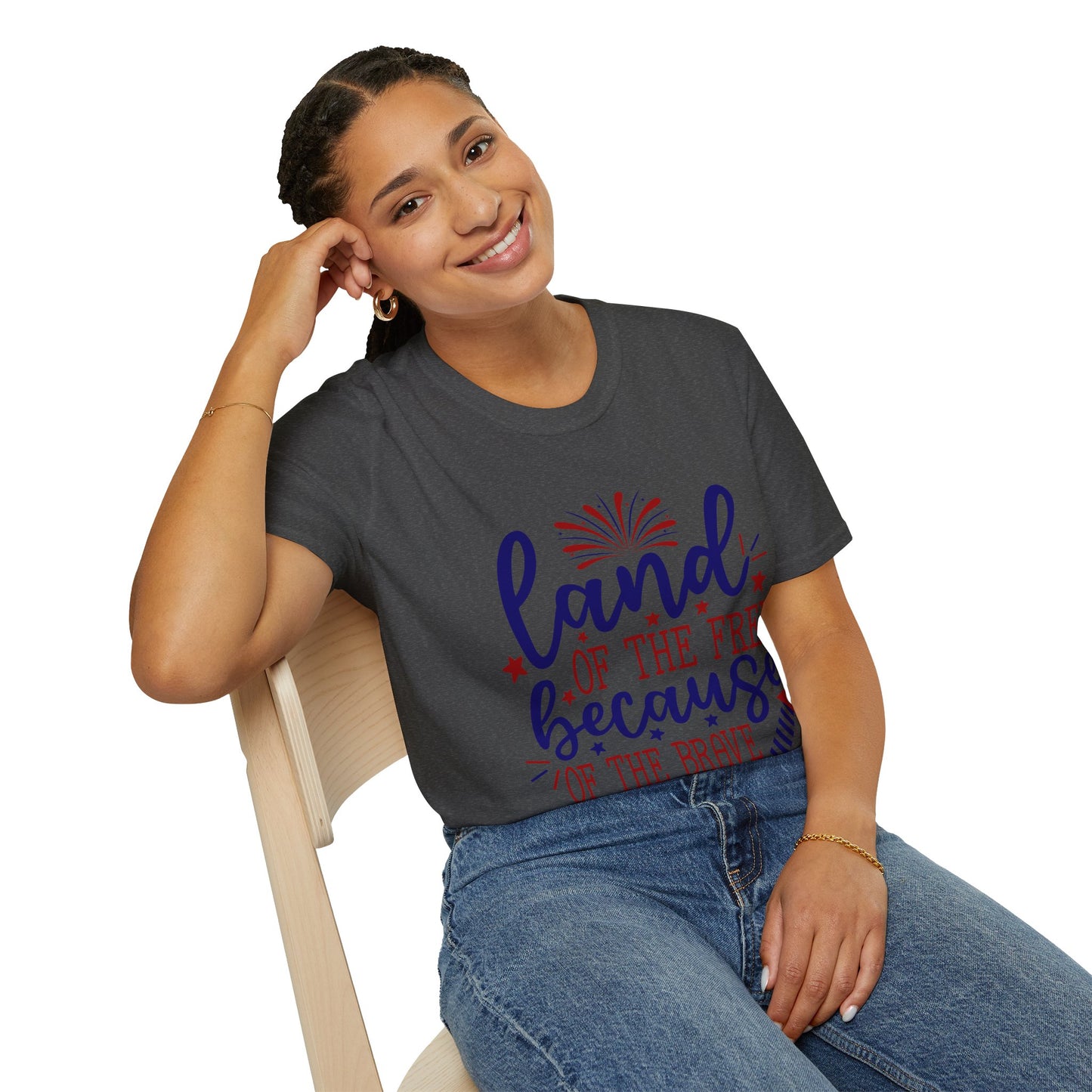 Patriotic "Land of the Free Because of the Brave" T-Shirt