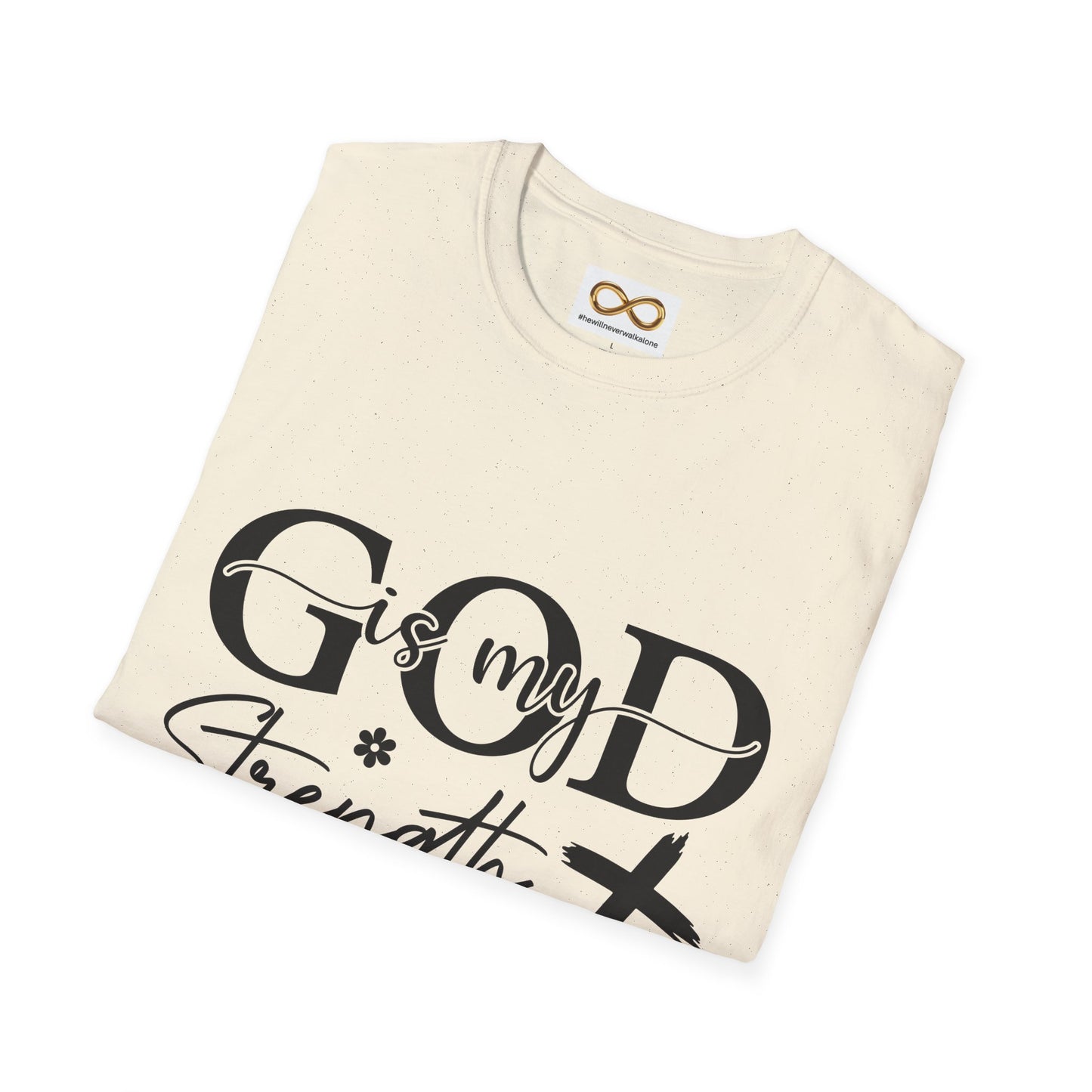 God Is My Strength Psalm 28:7 Christian T-Shirt — Faith Cross Tee