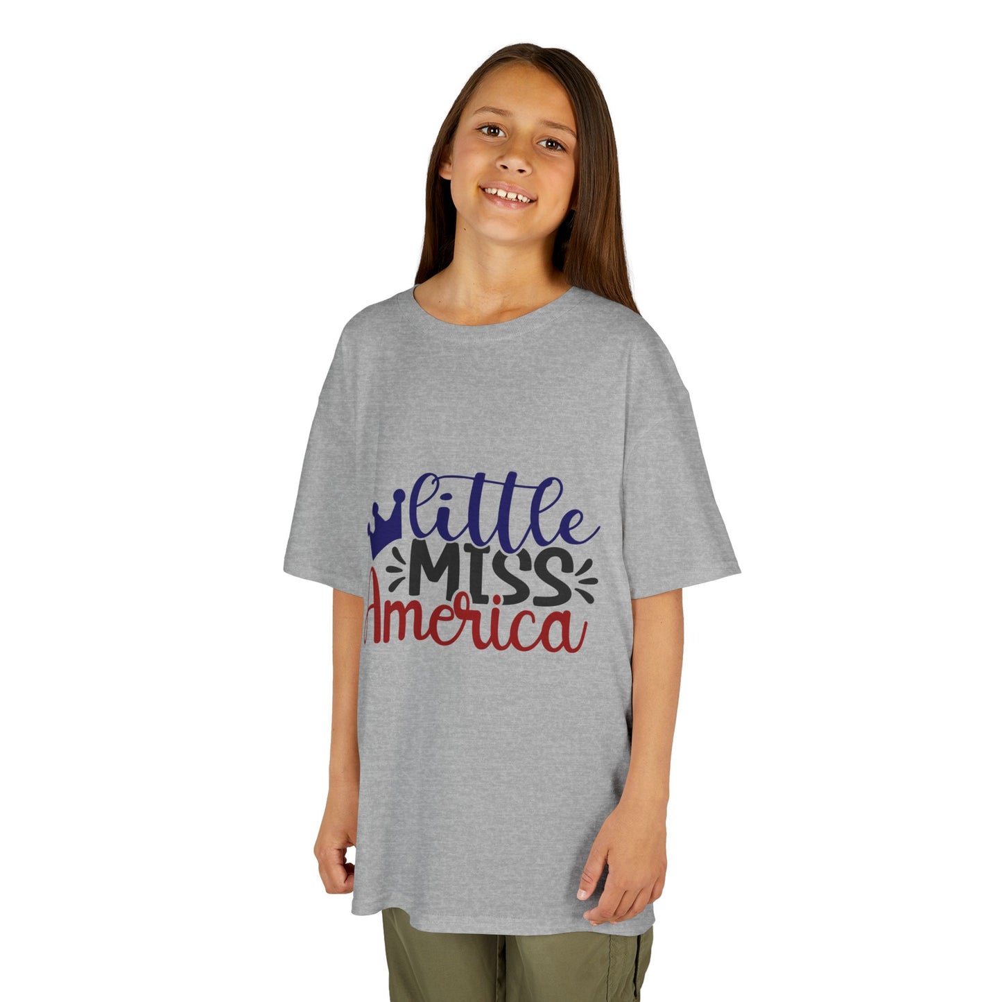 Kids Tee - "Little Miss America" Patriotic Fourth of July Shirt