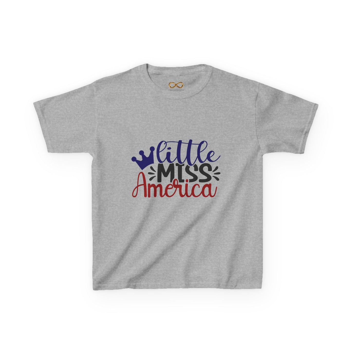 Kids Tee - "Little Miss America" Patriotic Fourth of July Shirt