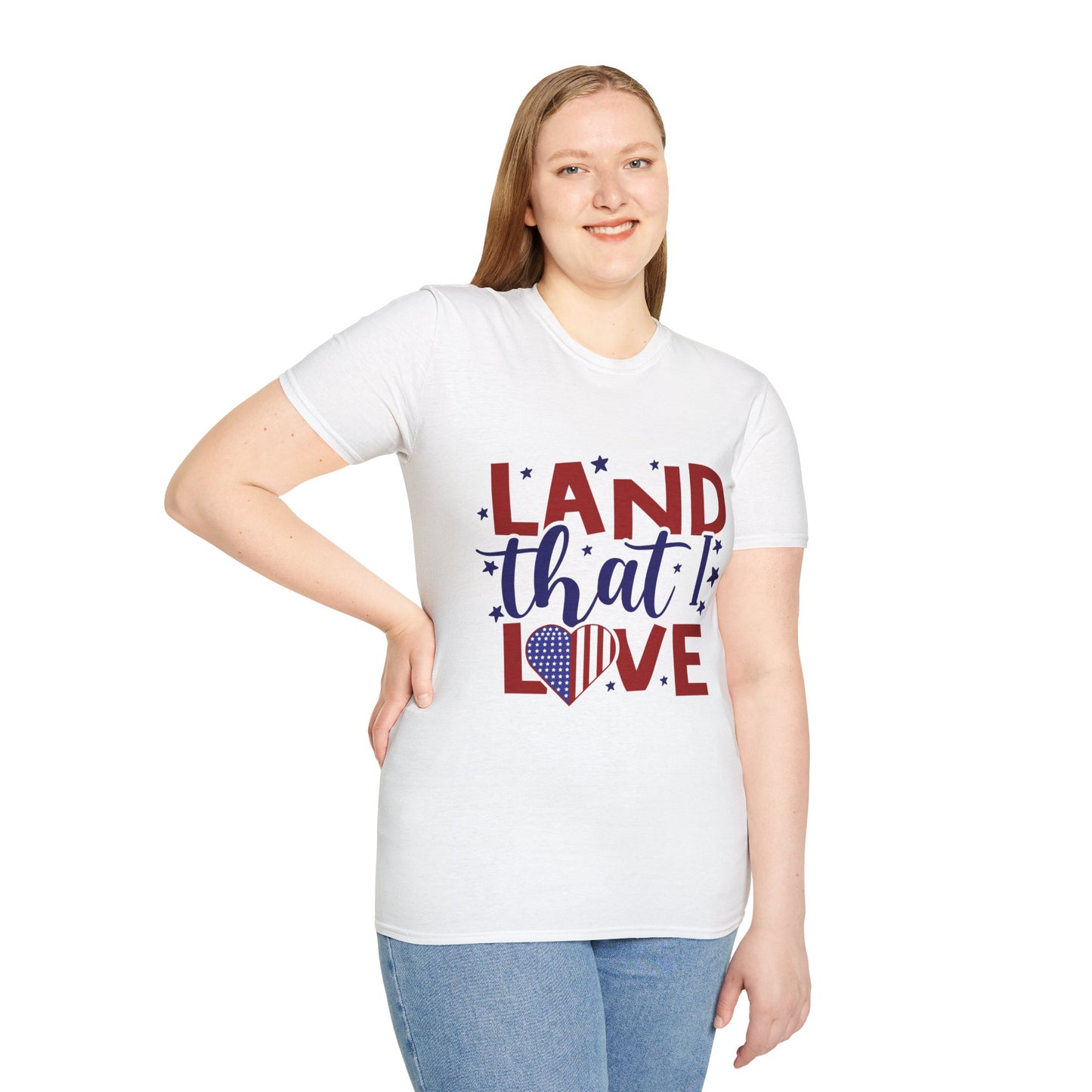 Land That I Love T-Shirt — Patriotic 4th of July USA Flag Heart Tee