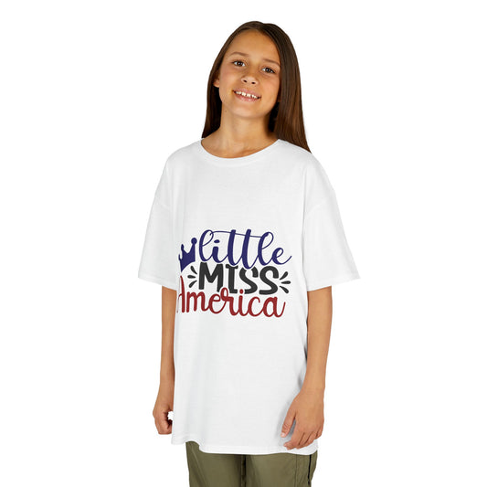 Kids Tee - "Little Miss America" Patriotic Fourth of July Shirt