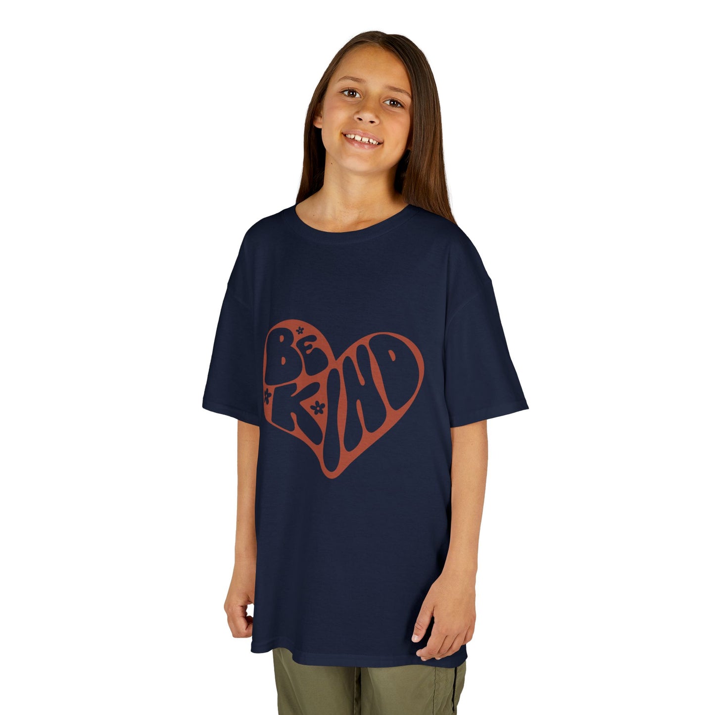 Be Kind Heart Kids Tee — Positive Message Youth T-Shirt