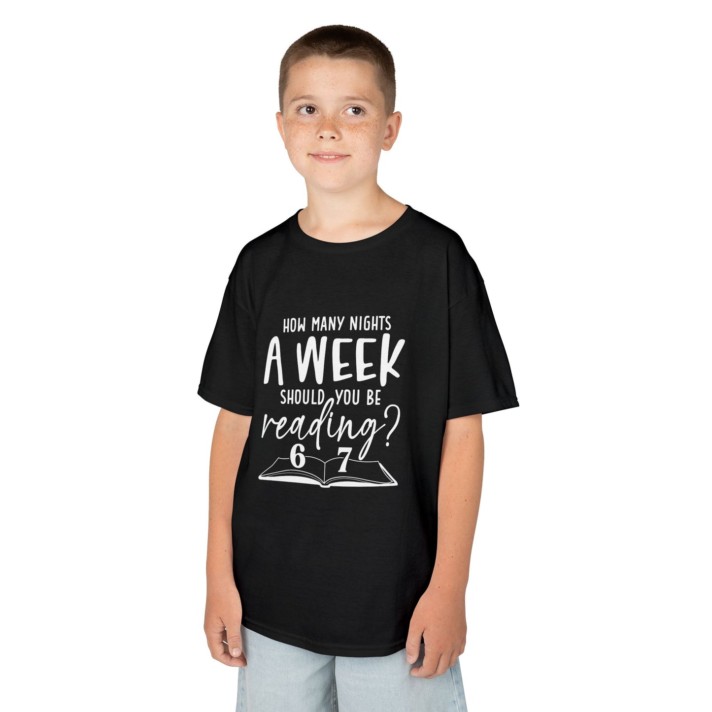 Kids Tee — “How Many Nights a Week Should You Be Reading? 6 or 7”