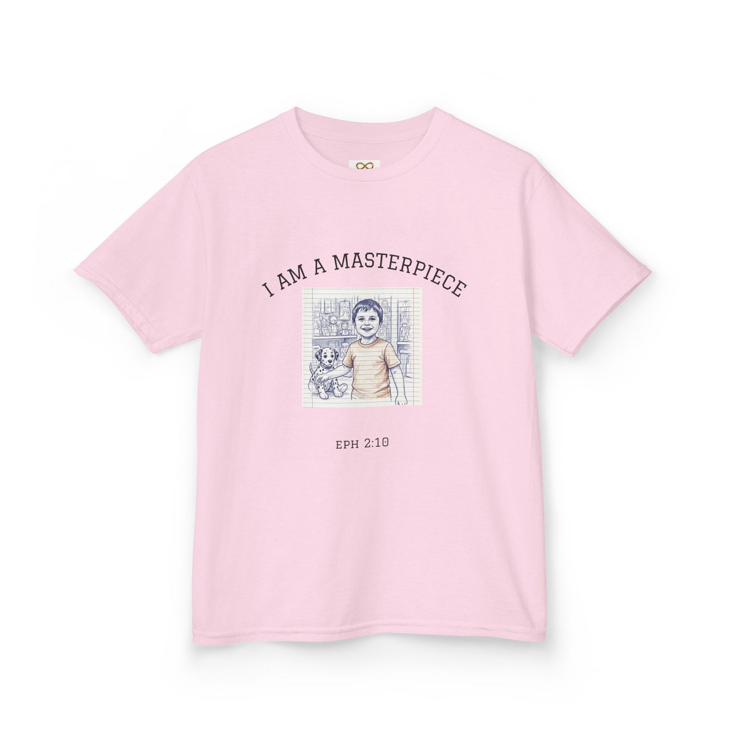 Kids 'I Am A Masterpiece' Cotton Tee, Fun Gift for Children, Birthday Party Shirt, Family Photos, Play Dates, Encouragement Apparel