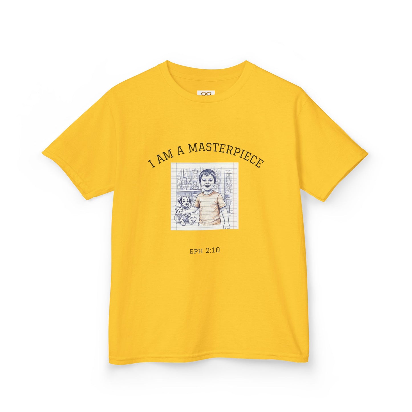 Kids 'I Am A Masterpiece' Cotton Tee, Fun Gift for Children, Birthday Party Shirt, Family Photos, Play Dates, Encouragement Apparel