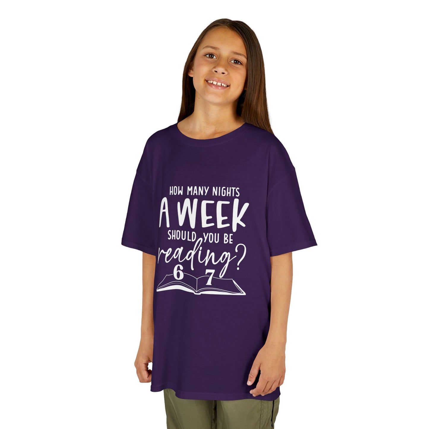 Kids Tee — “How Many Nights a Week Should You Be Reading? 6 or 7”