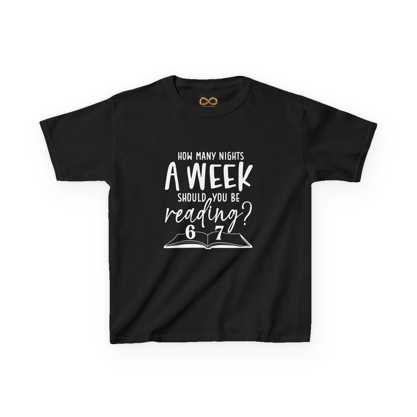 Kids Tee — “How Many Nights a Week Should You Be Reading? 6 or 7”