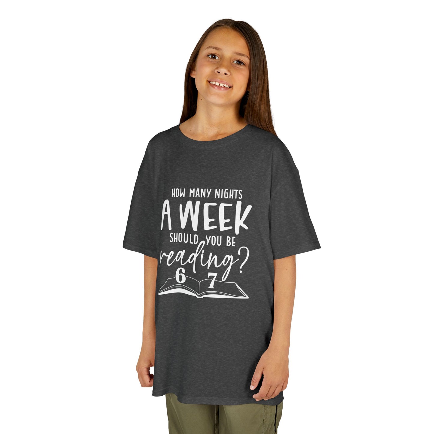 Kids Tee — “How Many Nights a Week Should You Be Reading? 6 or 7”