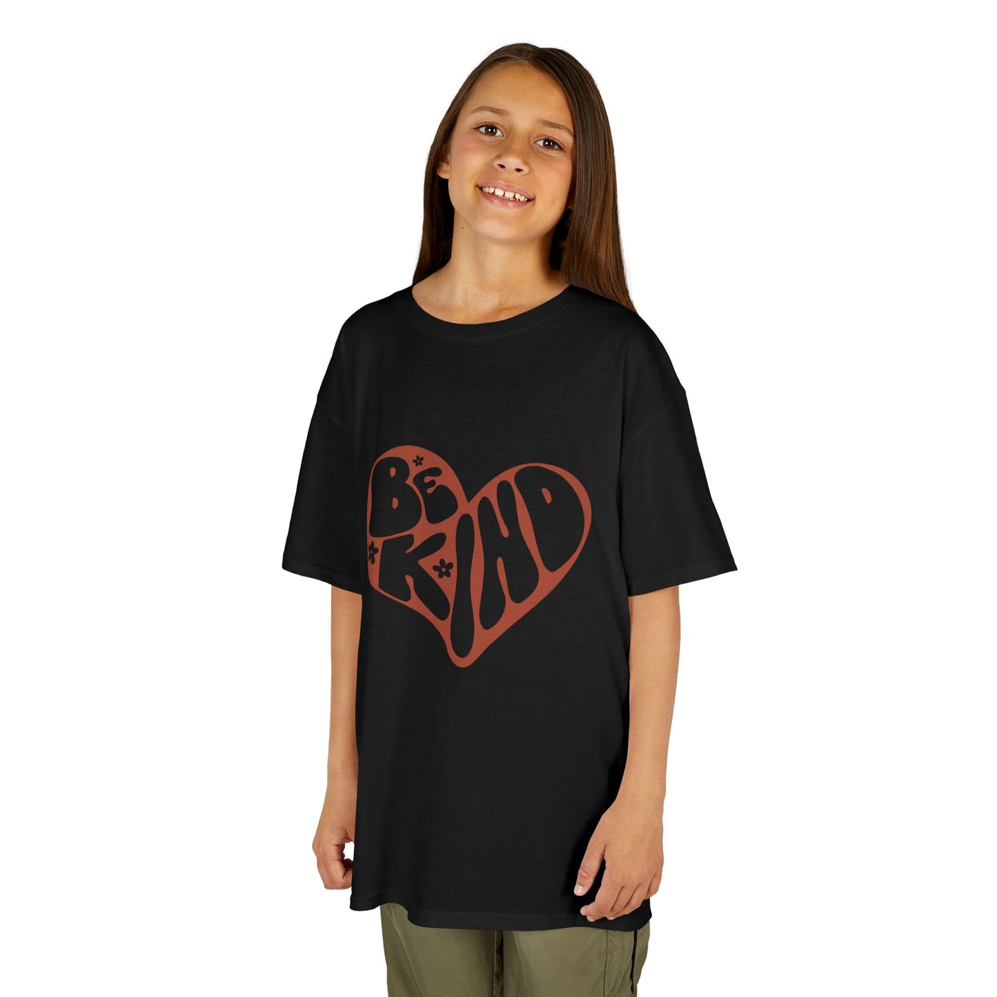 Be Kind Heart Kids Tee — Positive Message Youth T-Shirt