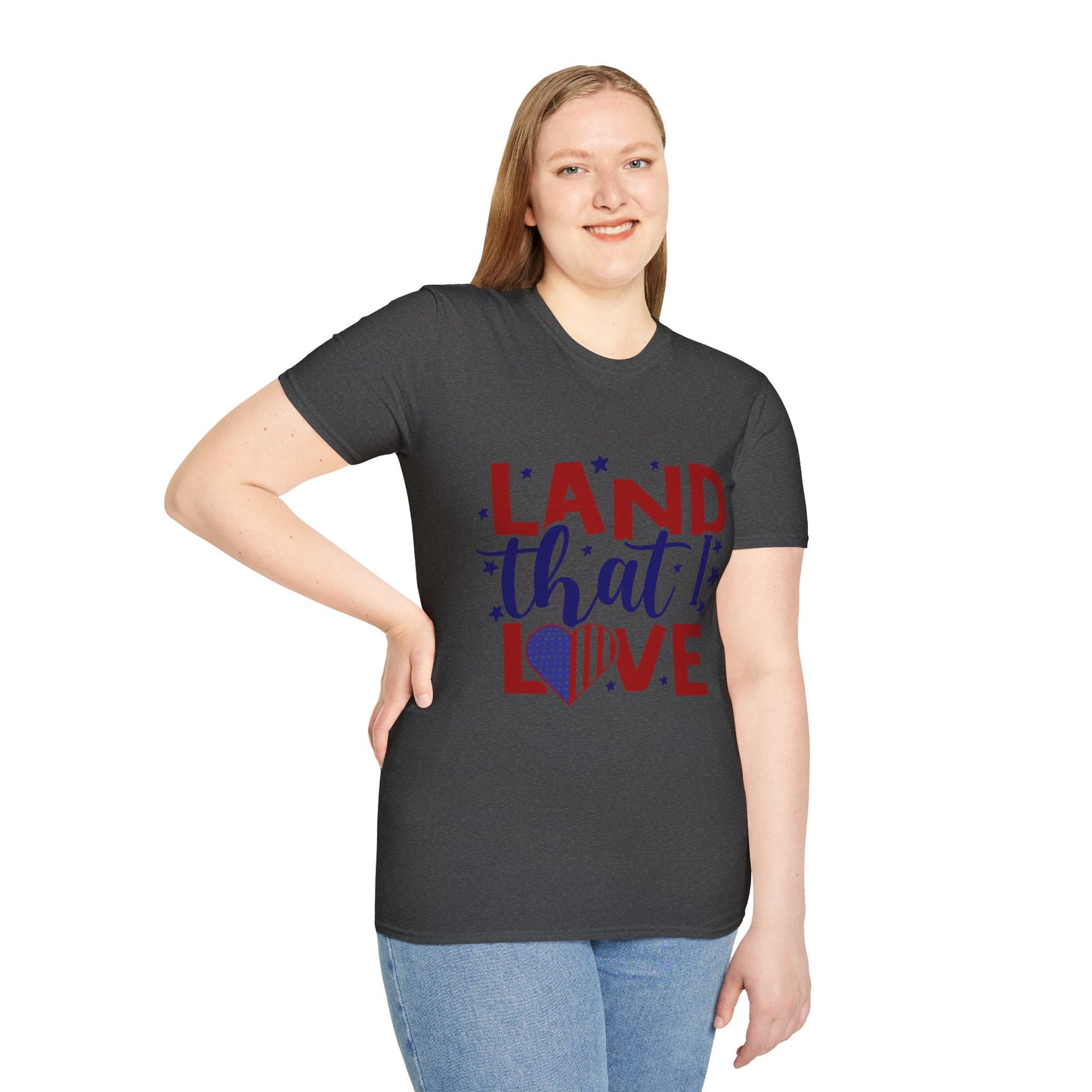 Land That I Love T-Shirt — Patriotic 4th of July USA Flag Heart Tee