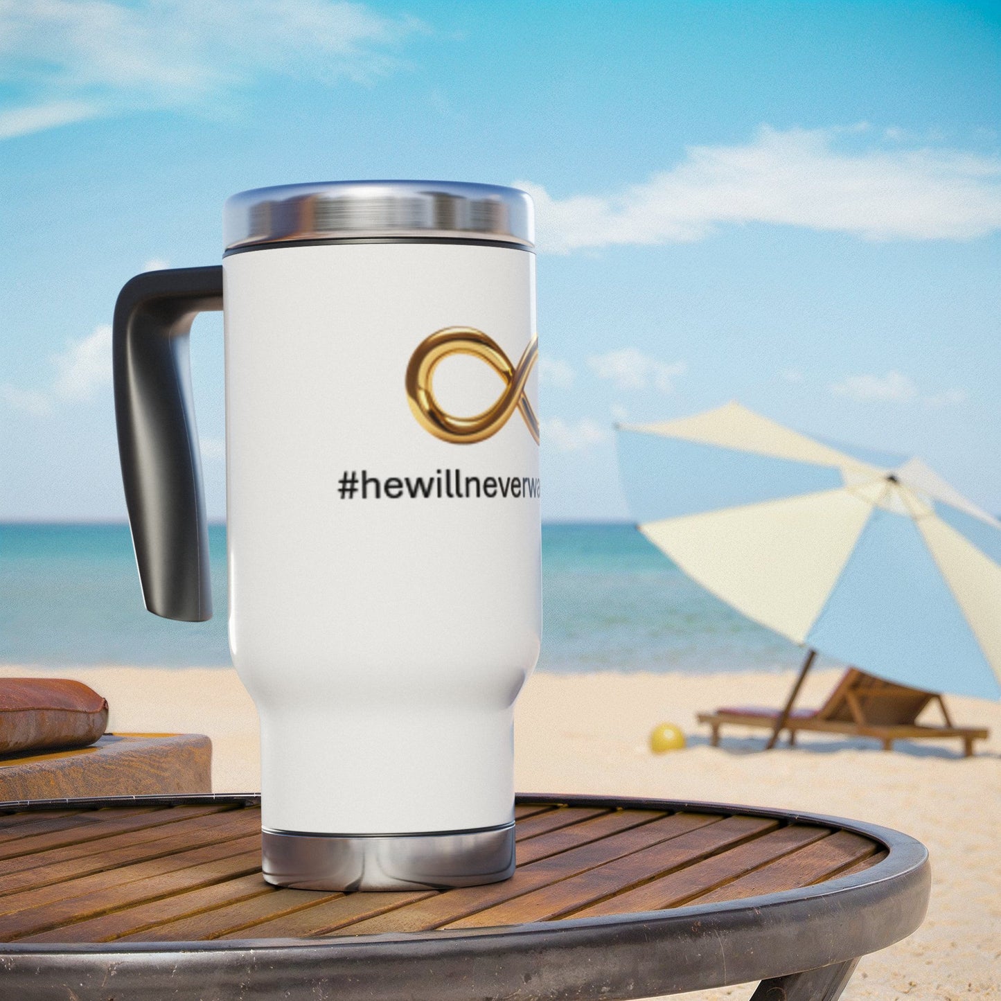 Infinity Love Travel Mug, Stay Hydrated on the Go, Gift for Coffee Lovers, Inspirational Mug, Perfect for Indoor and Outdoor Use