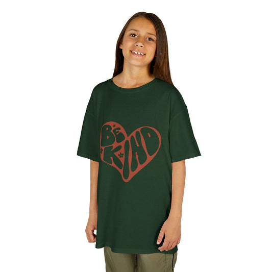 Be Kind Heart Kids Tee — Positive Message Youth T-Shirt
