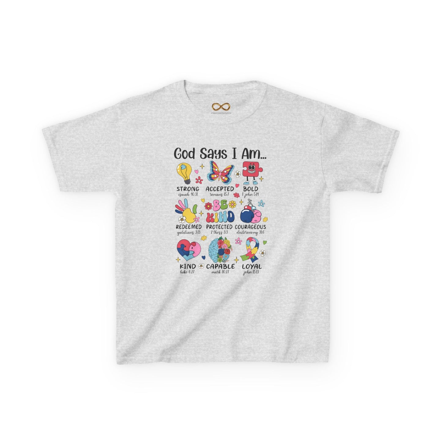 Kids Tee — “God Says I Am” Inspirational Christian Kids T‑Shirt