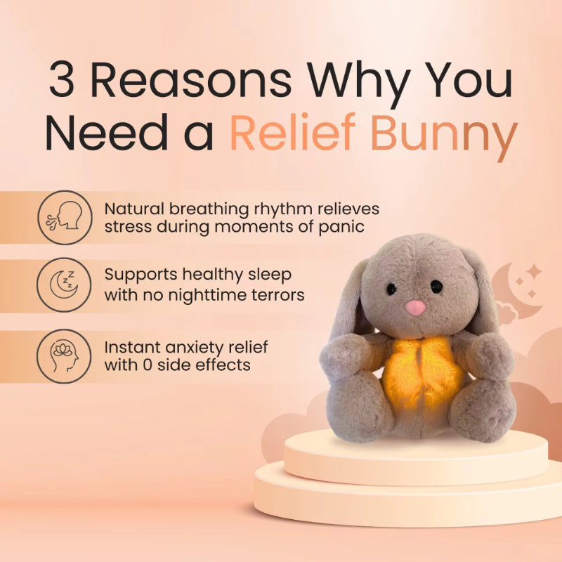 Breathing Rabbit Soothing Sensory Plush Toy With Relieve Anxiety Bunny