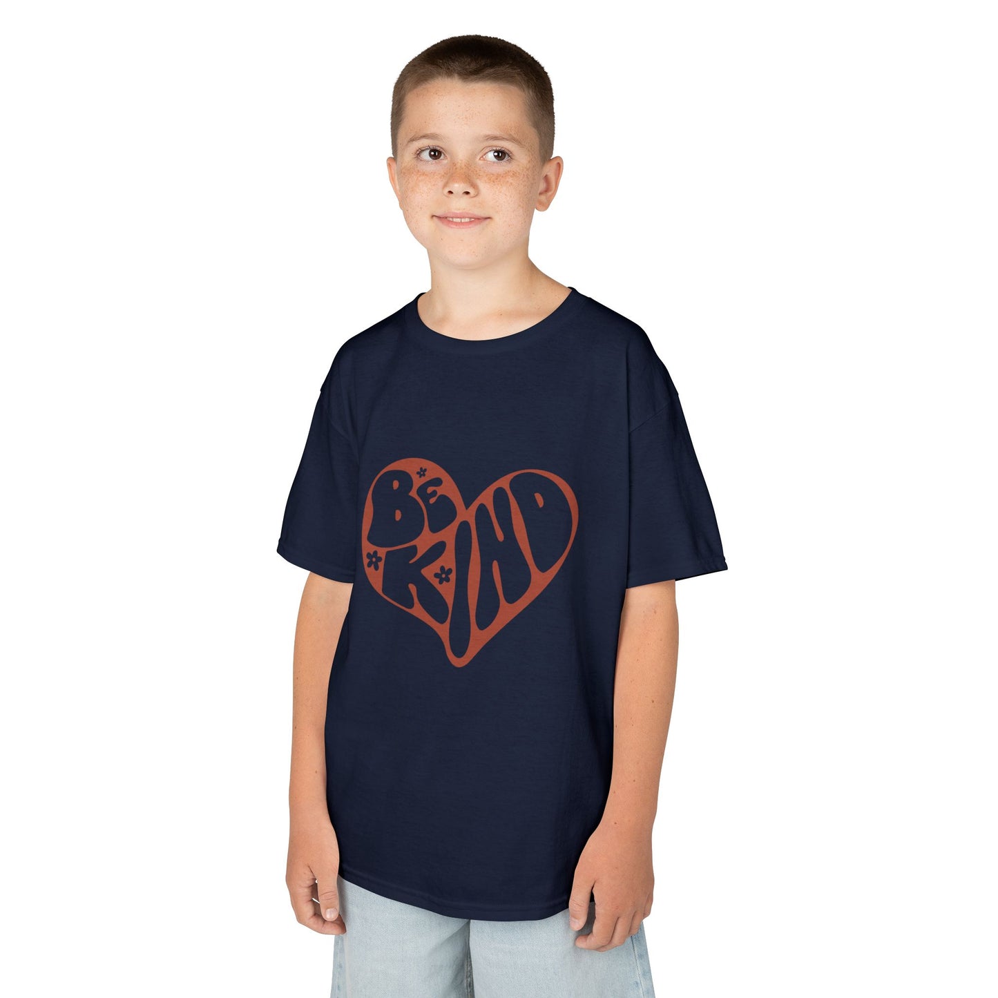 Be Kind Heart Kids Tee — Positive Message Youth T-Shirt