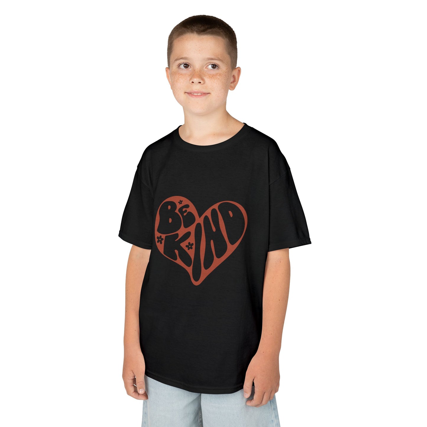 Be Kind Heart Kids Tee — Positive Message Youth T-Shirt